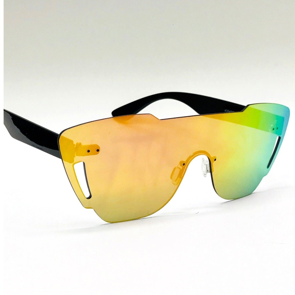 Shield Sunglasses Multi Mirrored Lens Visor Futuristic Fashion Sun Glasses Gafas